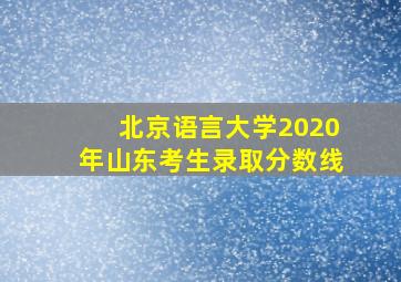 北京语言大学2020年山东考生录取分数线