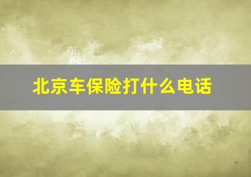 北京车保险打什么电话