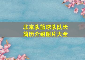 北京队篮球队队长简历介绍图片大全