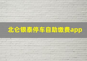 北仑银泰停车自助缴费app