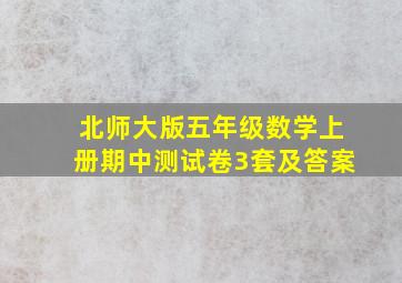 北师大版五年级数学上册期中测试卷3套及答案