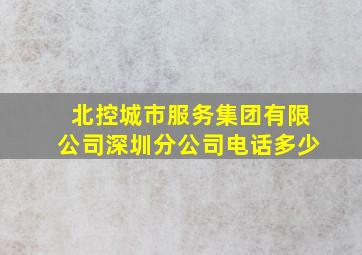 北控城市服务集团有限公司深圳分公司电话多少