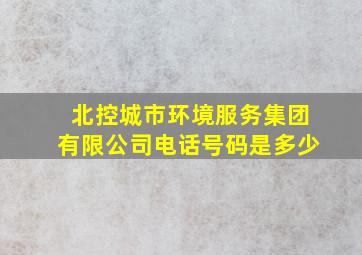 北控城市环境服务集团有限公司电话号码是多少