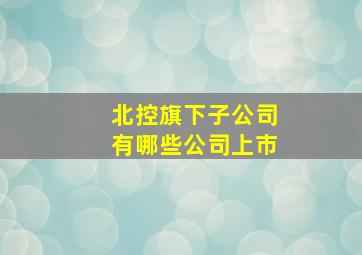 北控旗下子公司有哪些公司上市