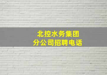 北控水务集团分公司招聘电话