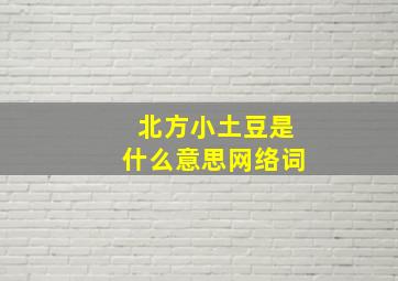 北方小土豆是什么意思网络词