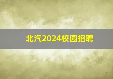 北汽2024校园招聘