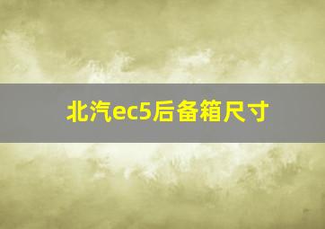 北汽ec5后备箱尺寸