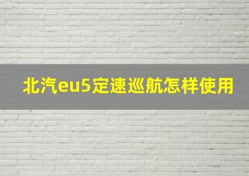 北汽eu5定速巡航怎样使用