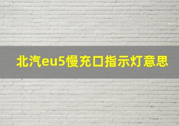 北汽eu5慢充口指示灯意思