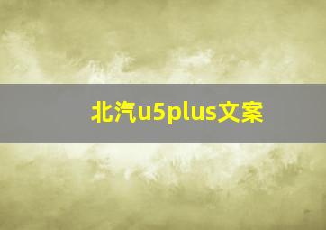 北汽u5plus文案