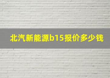 北汽新能源b15报价多少钱