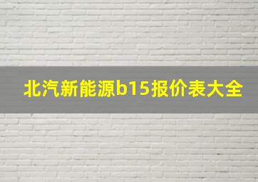 北汽新能源b15报价表大全