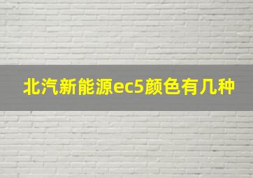 北汽新能源ec5颜色有几种