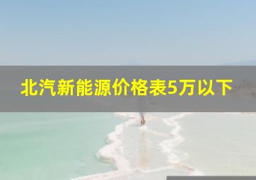 北汽新能源价格表5万以下