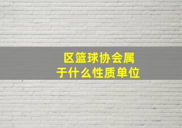 区篮球协会属于什么性质单位