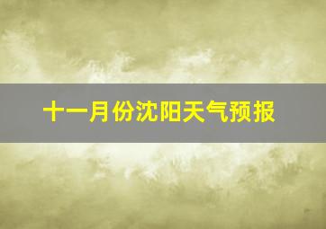 十一月份沈阳天气预报