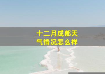 十二月成都天气情况怎么样