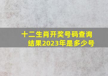 十二生肖开奖号码查询结果2023年是多少号