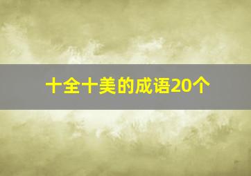 十全十美的成语20个