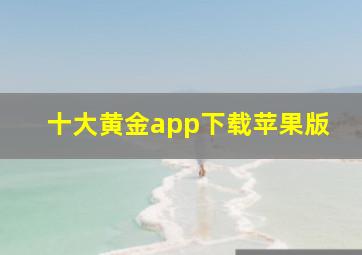 十大黄金app下载苹果版