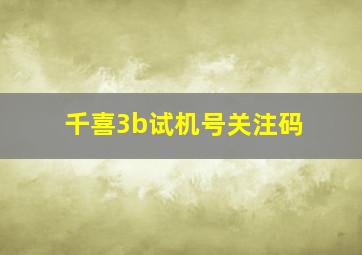 千喜3b试机号关注码