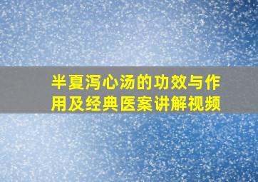 半夏泻心汤的功效与作用及经典医案讲解视频