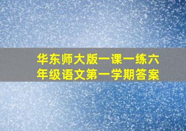 华东师大版一课一练六年级语文第一学期答案