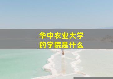 华中农业大学的学院是什么