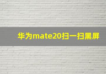 华为mate20扫一扫黑屏