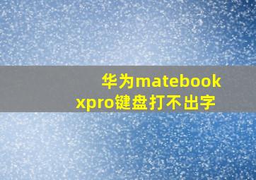 华为matebookxpro键盘打不出字