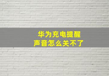 华为充电提醒声音怎么关不了