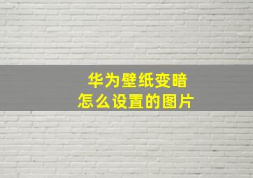 华为壁纸变暗怎么设置的图片