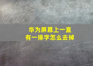 华为屏幕上一直有一排字怎么去掉