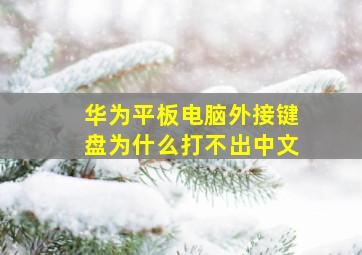 华为平板电脑外接键盘为什么打不出中文