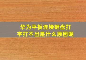 华为平板连接键盘打字打不出是什么原因呢