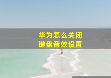 华为怎么关闭键盘音效设置