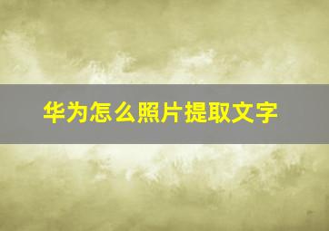 华为怎么照片提取文字