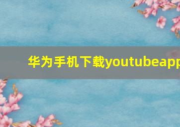 华为手机下载youtubeapp