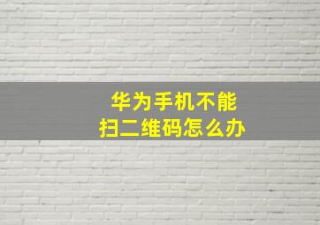 华为手机不能扫二维码怎么办