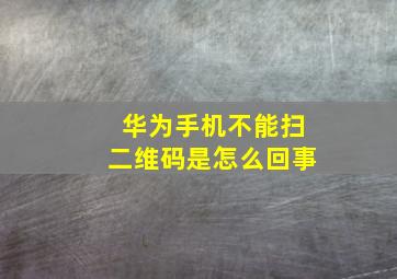 华为手机不能扫二维码是怎么回事