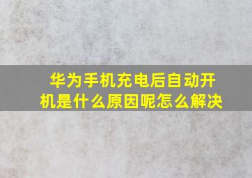 华为手机充电后自动开机是什么原因呢怎么解决