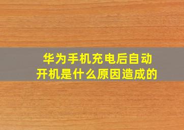 华为手机充电后自动开机是什么原因造成的