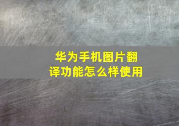 华为手机图片翻译功能怎么样使用