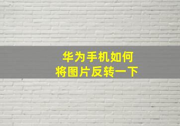 华为手机如何将图片反转一下