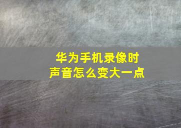 华为手机录像时声音怎么变大一点