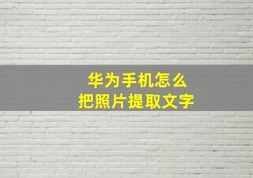 华为手机怎么把照片提取文字