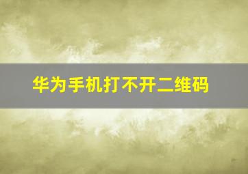 华为手机打不开二维码