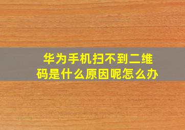 华为手机扫不到二维码是什么原因呢怎么办