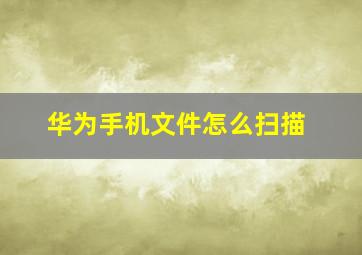 华为手机文件怎么扫描